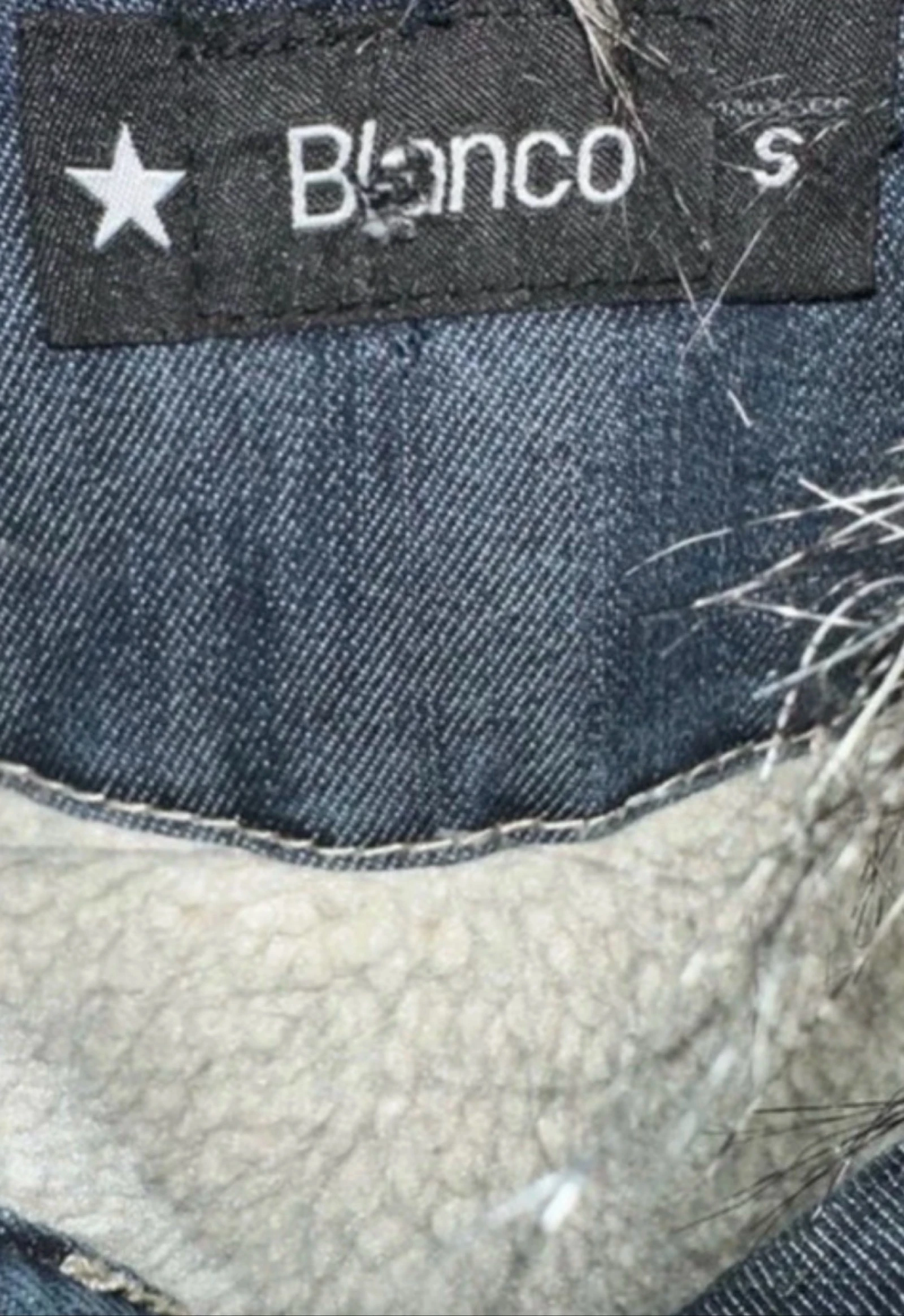 Blanco spijkerjas met wollen kraag Maat S – photo 2